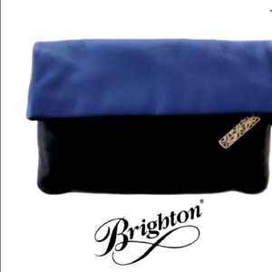 Brighton Bloc Party Blue and Black Leather clutch